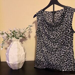 George Black and White Polka Dot Blouse